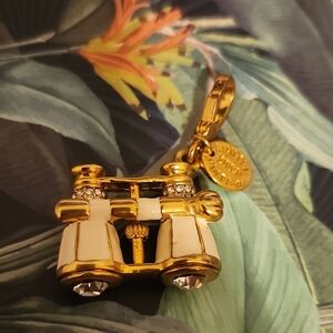 Gold and White Binocular Charm